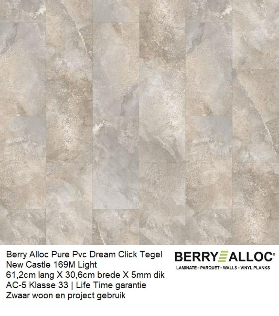 Pvc Dream Click Tegel New Castle 5mm dik 3 X Kleur €17,95m2, Pvc click tegel Leisteen, Bruin, 75 m² of meer, Nieuw