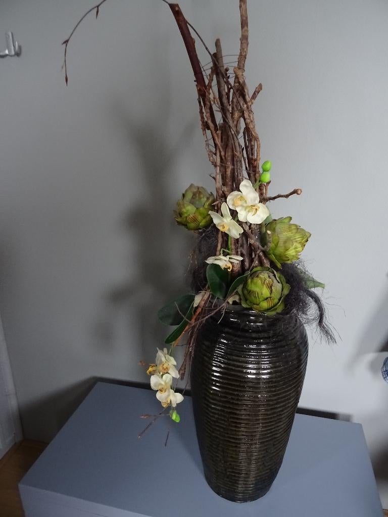 Vaas met decoratie, Ophalen, Overige kleuren, Glas, Minder dan 50 cm