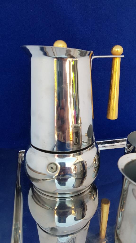 Koffie servies Douwe Egberts, Guido Bergna, Inox 18-10. 7B4, Tweedehands verkoop, Tweedehands verkoop, Gebruikt, Ophalen of Verzenden
