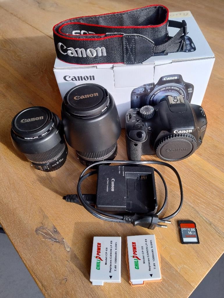 Canon EOS 550D compleet, 18 Megapixel, Gebruikt, Spiegelreflex, Canon