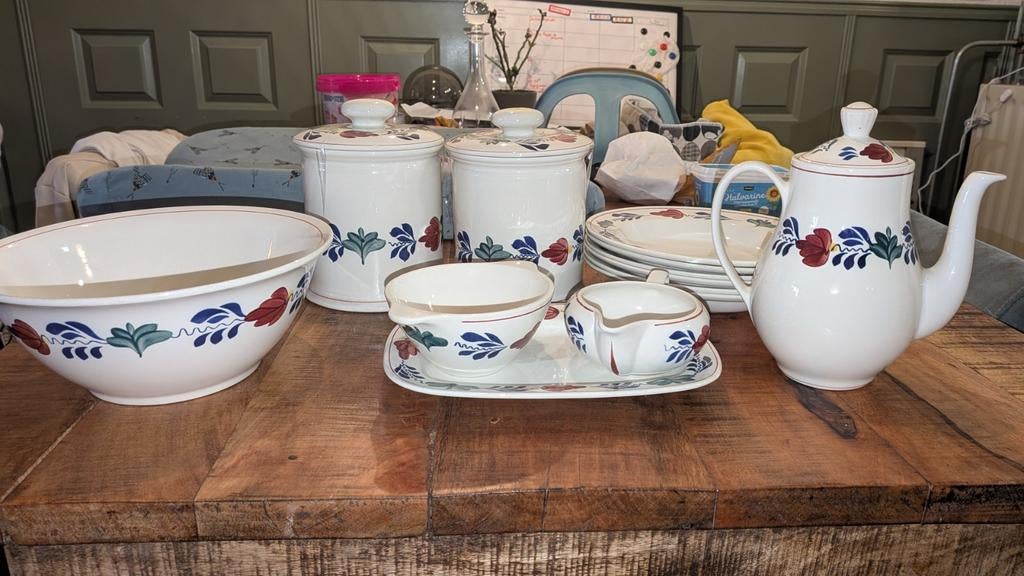 Boerenbont Servies - Compleet en in Zeer Goede Staat, Huis en Inrichting, Ophalen, Zo goed als nieuw, Aardewerk, Boerenbont