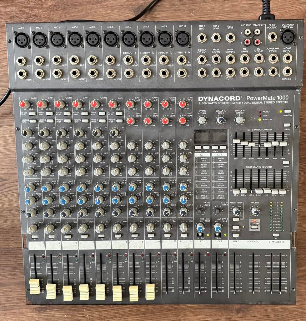 Defect dynacord power mate 1000 te koop, Ophalen, Gebruikt, 5 tot 10 kanalen, Microfooningang