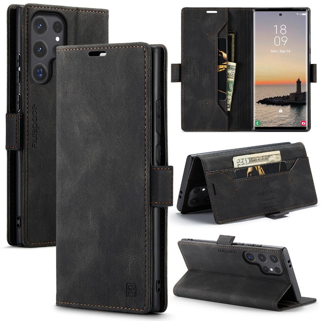Luxe Flip Case met Kaarthouder voor Galaxy S25 Ultra _ Zwart, Verzenden, Nieuw, Overige modellen, Hoesje of Tasje