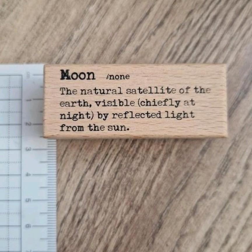 Houten stempel Moon/maan, Hobby en Vrije tijd, Stempelen, Zo goed als nieuw, Houten stempel, Verzenden