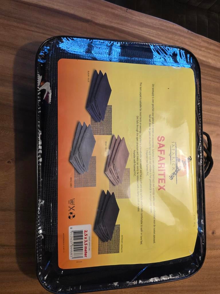 3x Safarica Safaritex Tenttapijt 2,5 x 3,5 meter antraciet, Caravans en Kamperen, Ophalen, Nieuw