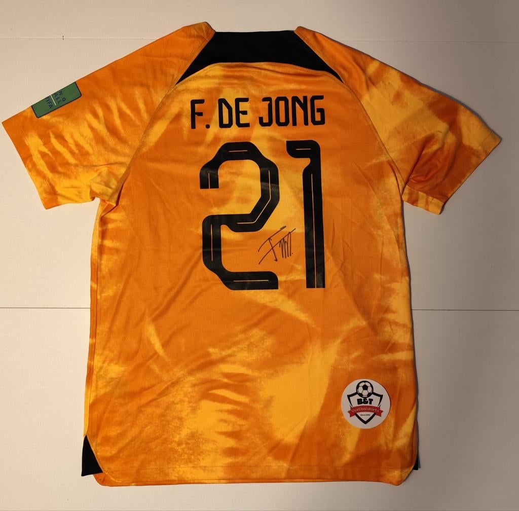 Gesigneerd Oranje Shirt F. de Jong #21, Verzamelen, Sportartikelen en Voetbal, Shirt, Verzenden, ., Zo goed als nieuw