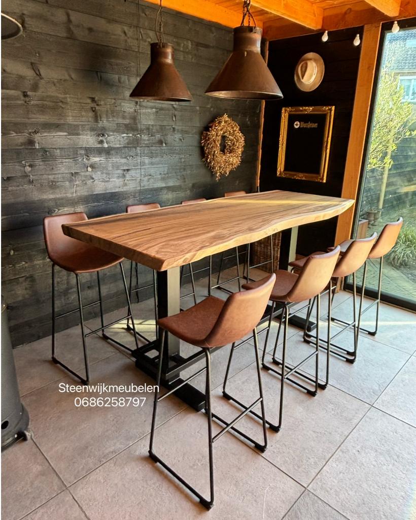 Bartafel boomstamtafels suar eiken epoxy deens ovaal rond, Ophalen of Verzenden, Nieuw