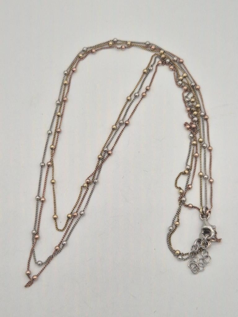 Zilveren Tricolor Ketting 925 45cm, Verzenden, Zo goed als nieuw, Zilver, Zilver