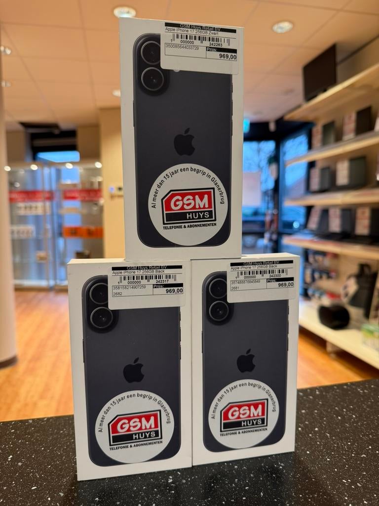 Apple iPhone 17 256GB Zwart - Nieuw bij GSM Huys, Telecommunicatie, Mobiele telefoons | Apple iPhone, Nieuw, 256 GB, Zonder abonnement