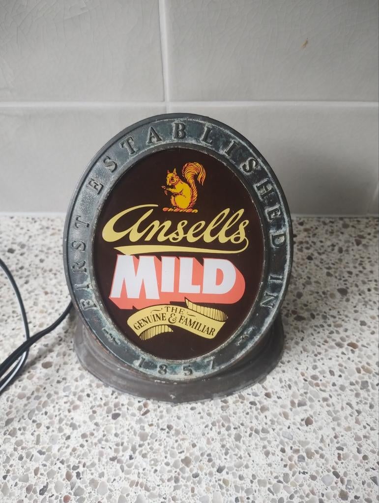 verlicht Ansells Mild bier tap front, Ophalen of Verzenden, Gebruikt, Reclamebord, Plaat of Schild, Overige merken