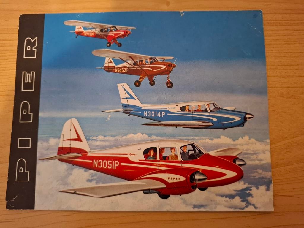 Vintage Piper Aircraft Kaart, Ophalen of Verzenden, Gebruikt, Kaart, Foto of Prent