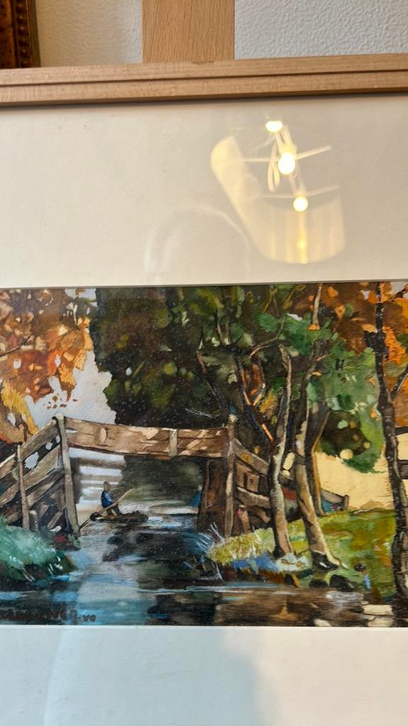 Aquarell van giethoorn, Antiek en Kunst, Kunst | Schilderijen | Klassiek, Ophalen