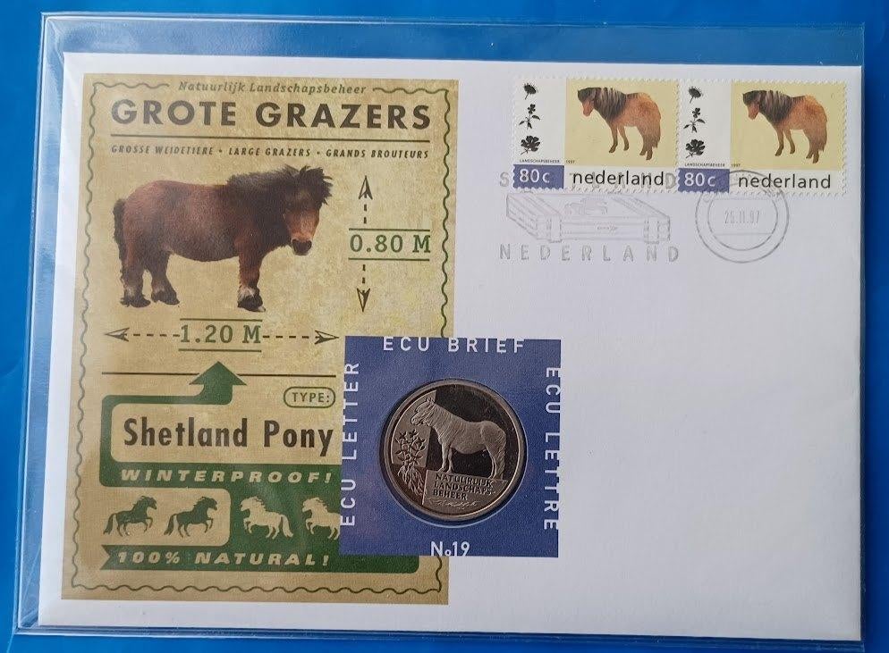 ECU brief 19 - Grote Grazers 1997, Postzegels en Munten, Ophalen of Verzenden, Overige materialen, Nederland
