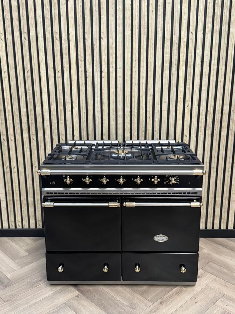 Luxe Lacanche 100cm Zwart Dubbele Oven Gas