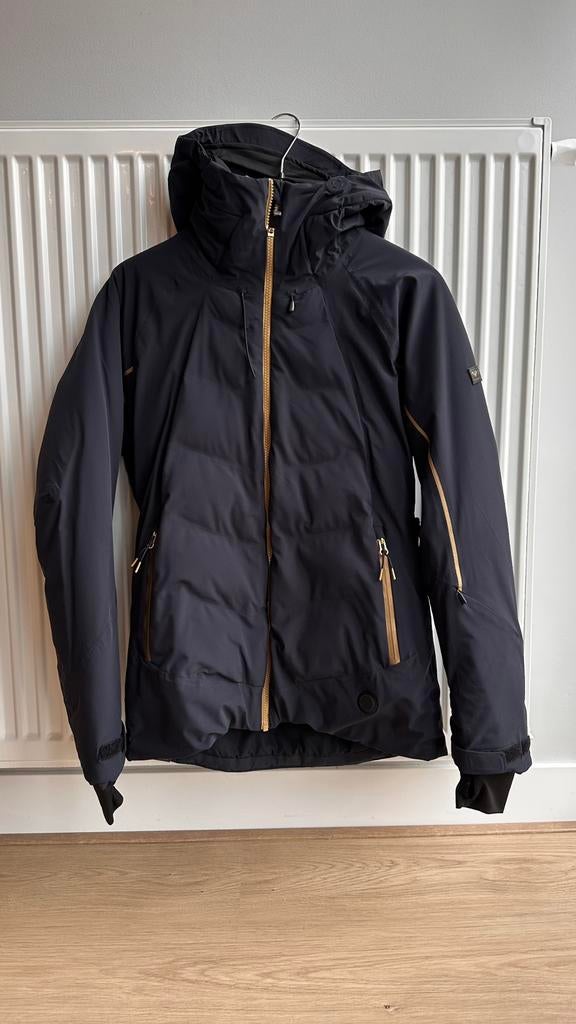 Roxy Verwarmde Ski Jas S – Donkerblauw/Goud, Ophalen of Verzenden, Zo goed als nieuw, Blauw