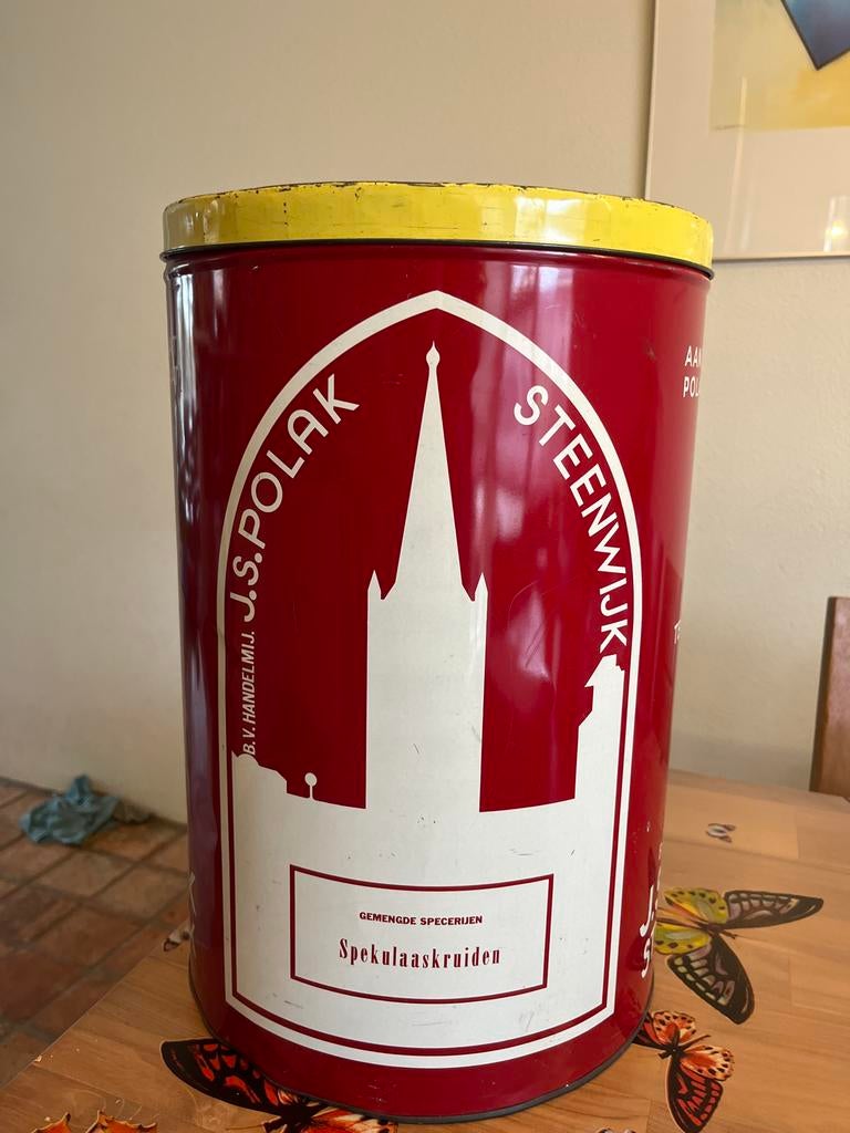 Vintage speculaaskruiden blik 10kg J. S. Polak, Ophalen of Verzenden, Gebruikt, Overige, Overige merken