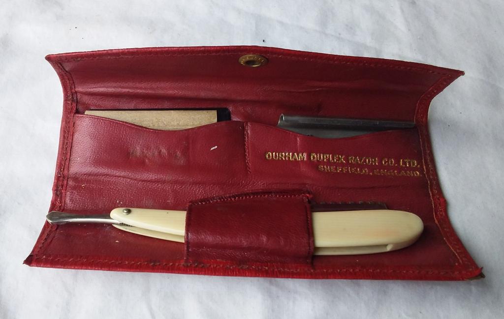 Vintage Durham Duplex Scheermes met Etui & Mesjes, Ophalen of Verzenden
