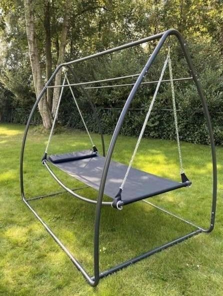 Partij Hangmat met klamboe - Antraciet - Stalen Frame, Ophalen, Binnen