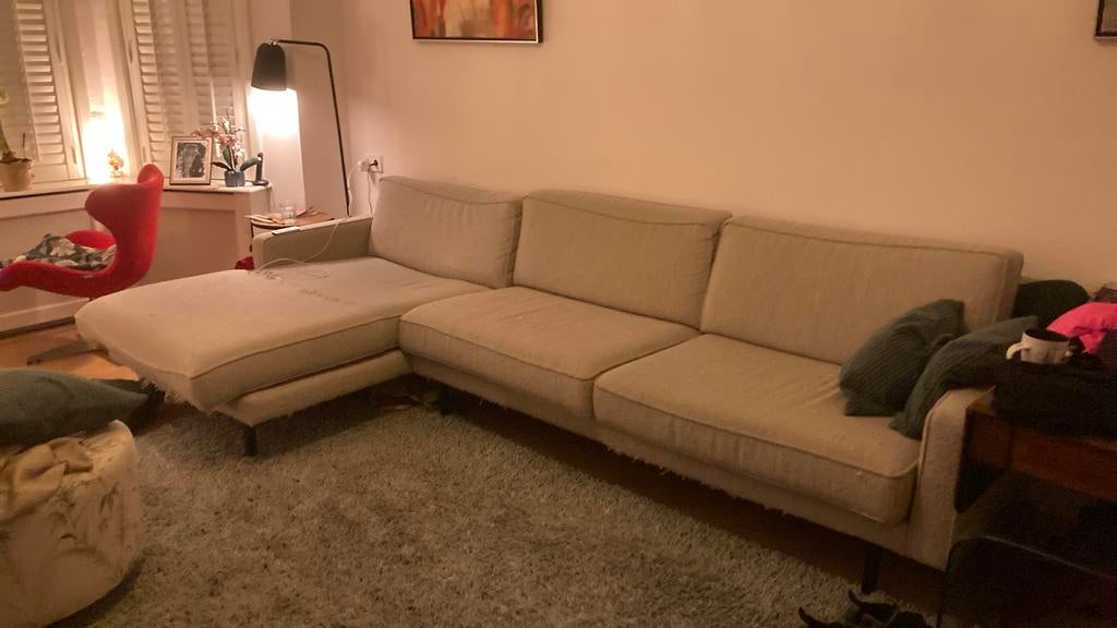 Gratis Hoekbank 3 zits + chaise longue (Rebellenclub), Ophalen, Zo goed als nieuw, Stof, Design modern