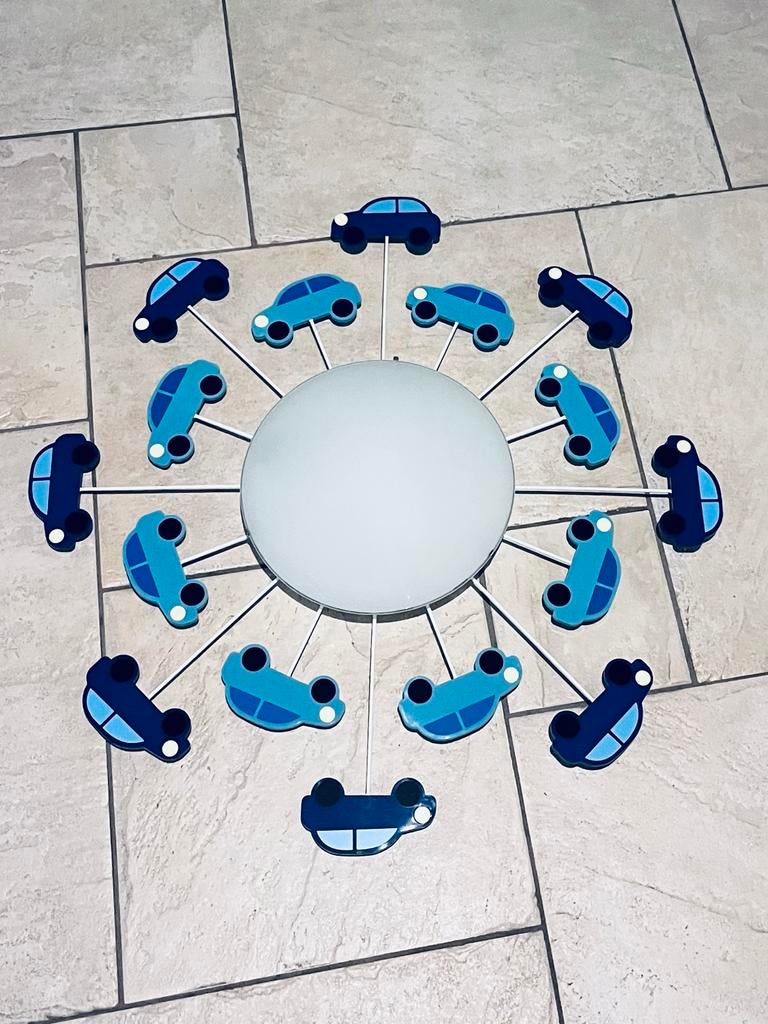 Kinderkamer Plafondlamp Auto Design, Huis en Inrichting, Lampen | Plafondlampen, Ophalen, Zo goed als nieuw, Glas