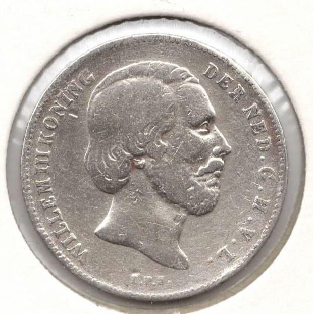 Nederland halve gulden 1861 Willem 3, ½ gulden, Koning Willem III, Zilver, Ophalen of Verzenden
