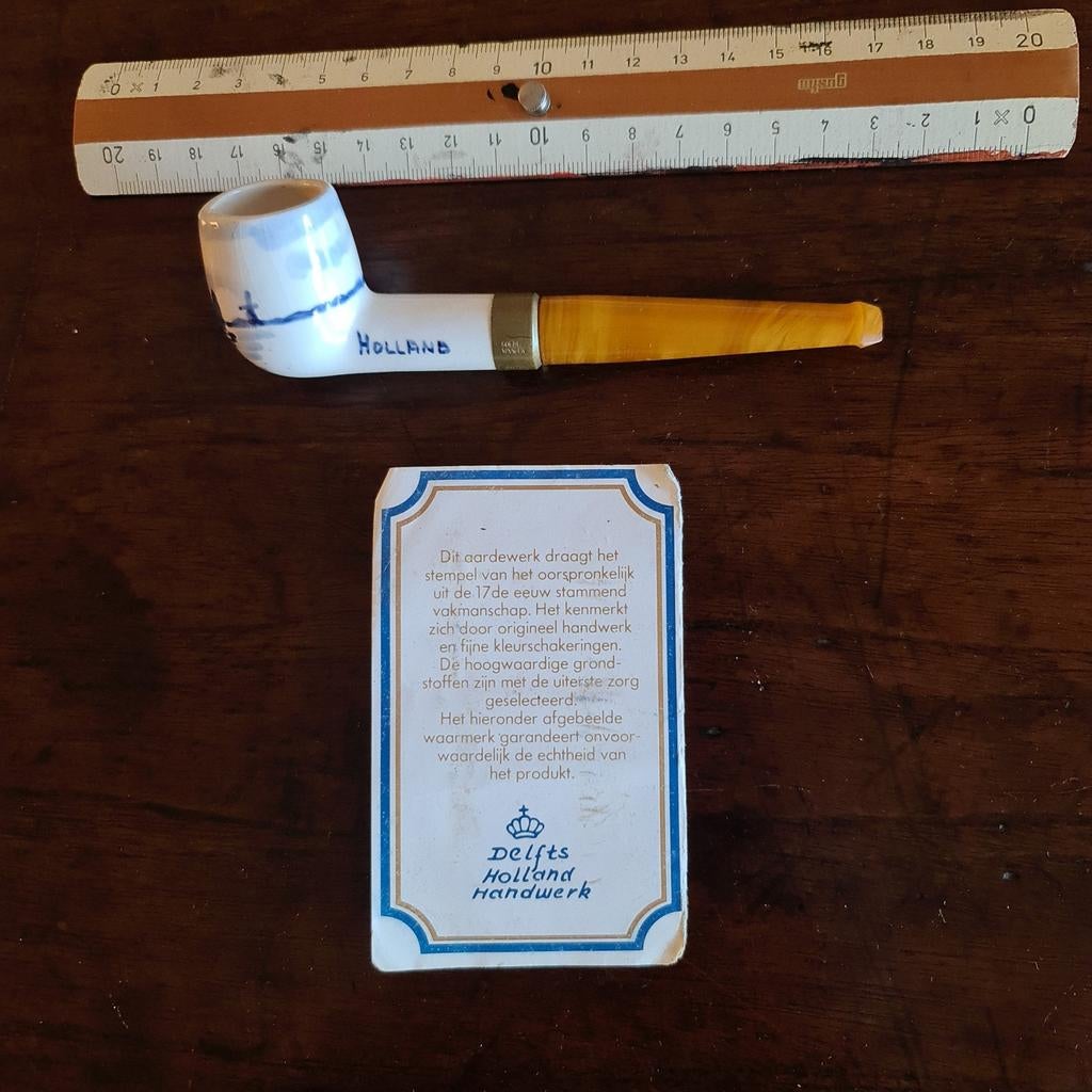 Delfts Blauwe Pijp met Molens, Antiek en Kunst, Antiek | Keramiek en Aardewerk, Ophalen of Verzenden