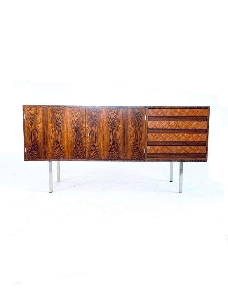Vintage Pallisander sideboard jaren ‘60, Huis en Inrichting, Kasten | Dressoirs, Overige houtsoorten, Met deur(en), 150 tot 200 cm