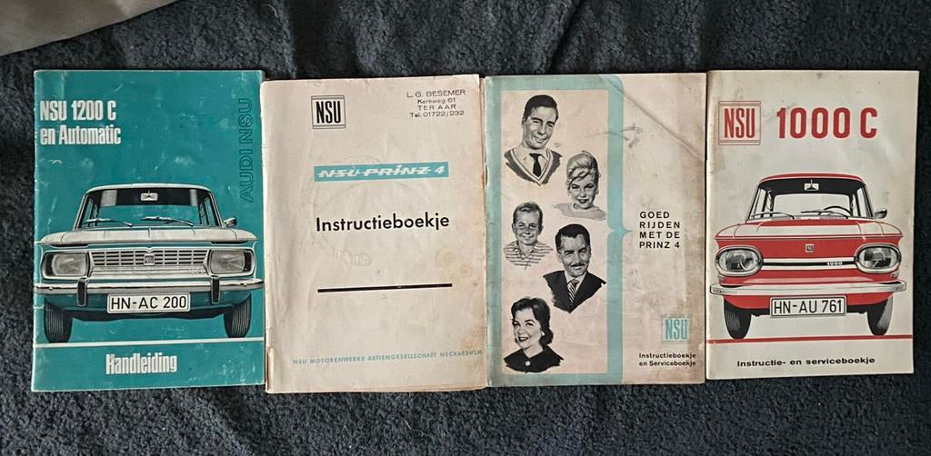 4 x Instructieboekje NSU Prinz 4/1000 C, Auto diversen, Handleidingen en Instructieboekjes, Ophalen of Verzenden