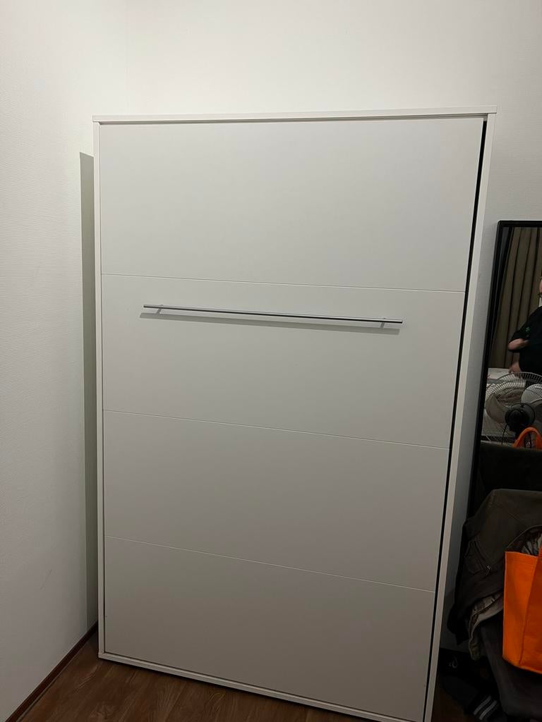 Opklapbed 120x210 cm - Wit met Matras, Huis en Inrichting, Slaapkamer | Bedden, Gebruikt, Ophalen of Verzenden, Twijfelaar, 120 cm
