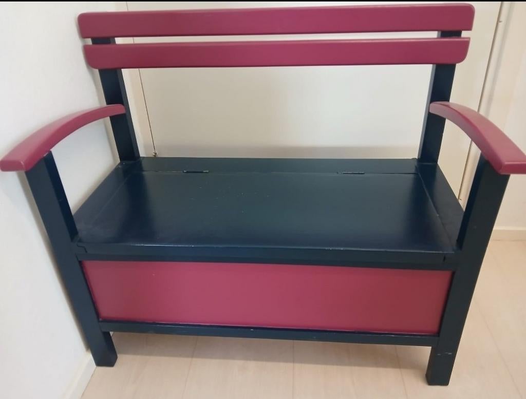 Houten kinderbankje met opbergruimte., Ophalen, Zo goed als nieuw, Hout