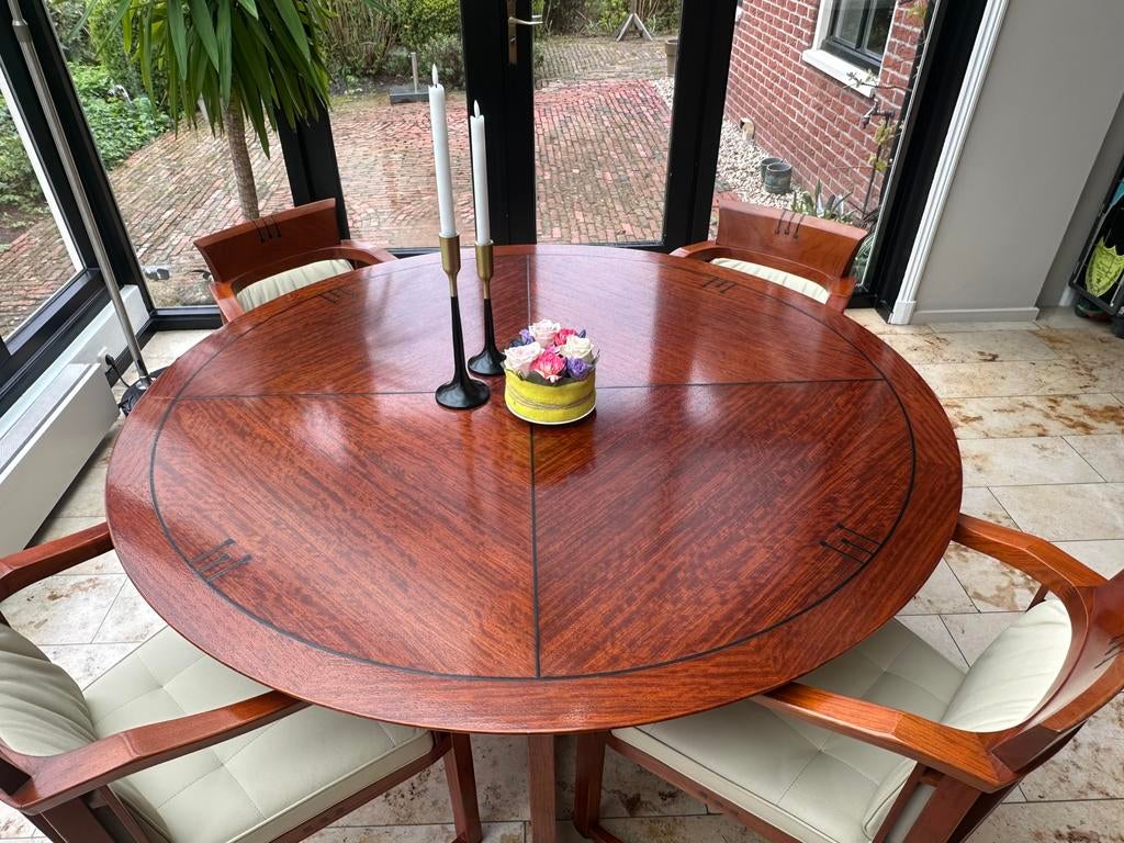 Schuitema decoforma tafel Miles, Huis en Inrichting, Ophalen, 100 tot 150 cm, Rond, Zo goed als nieuw