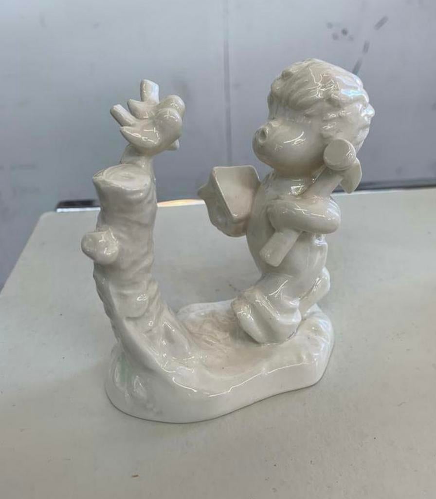 Beeld leuke witte Goebel beelden honing pot en lampje., Verzamelen, Ophalen of Verzenden