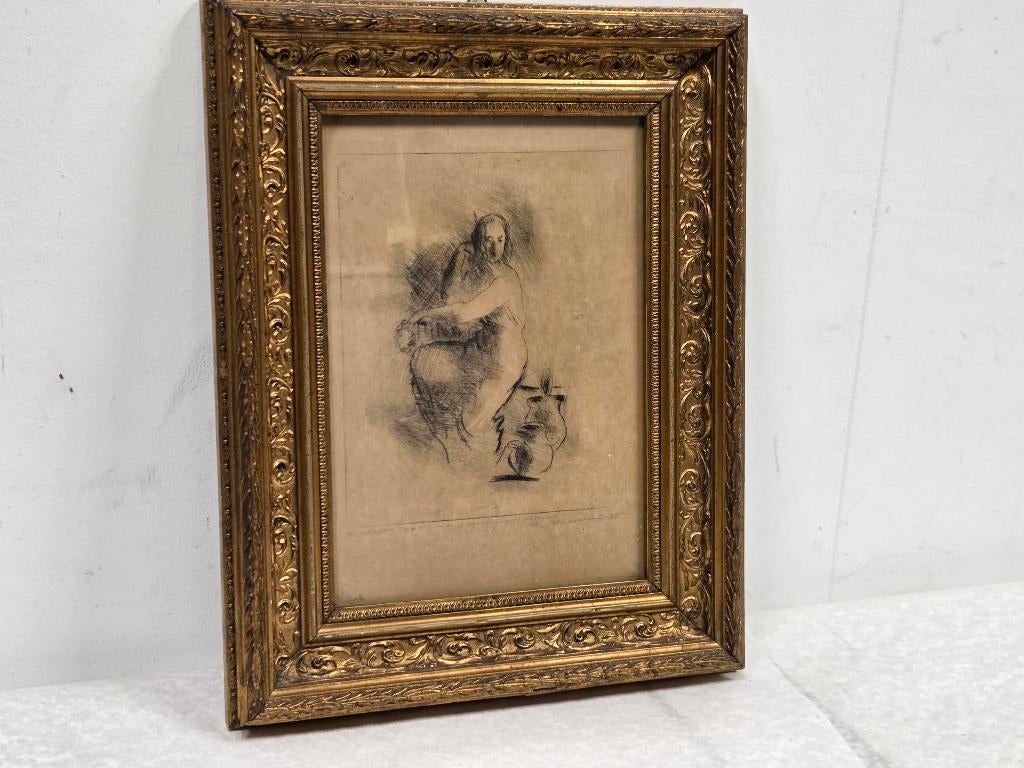 Tekening dame met kruiken 1947, Ophalen of Verzenden