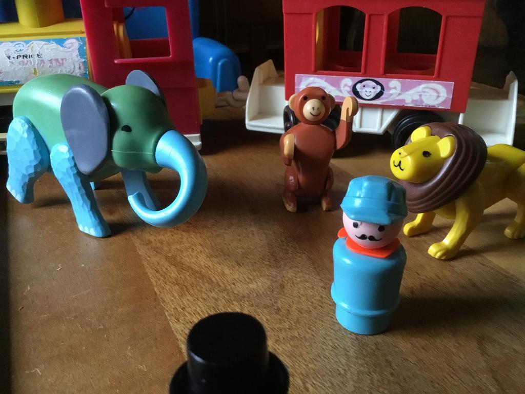 Fisher Price vintage dierentrein compleet, Kinderen en Baby's, Speelgoed | Fisher-Price, Ophalen of Verzenden, Gebruikt, Duw- of Trekspeelgoed