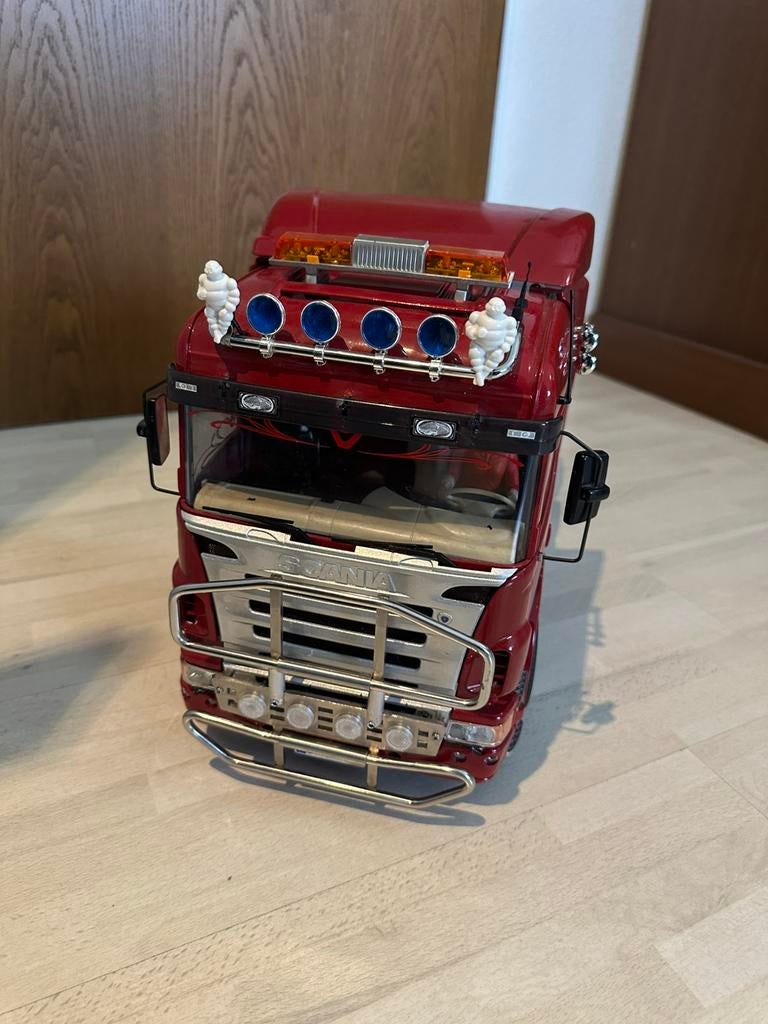 Tamiya Scania 1:14, Elektro, Gebruikt, Schaal 1:14, Ophalen of Verzenden