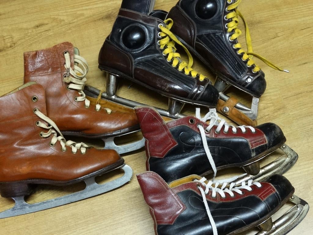 3 x oude vintage lederen schaatsen alle 3 voor € 15,-, Sport en Fitness, Schaatsen, Ophalen of Verzenden, Gebruikt, Overige typen