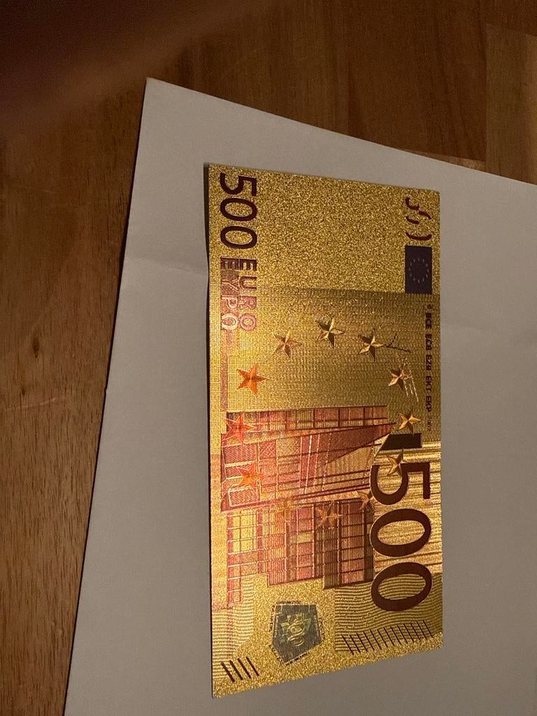 Gouden 500 Euro Biljet van 24 k goud, Ophalen of Verzenden, Zo goed als nieuw