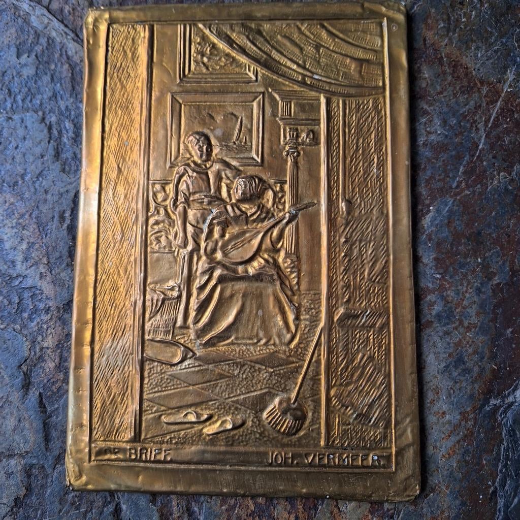Bronzen Plaque naar Johannes Vermeer, Antiek en Kunst, Antiek | Koper en Brons, Ophalen of Verzenden