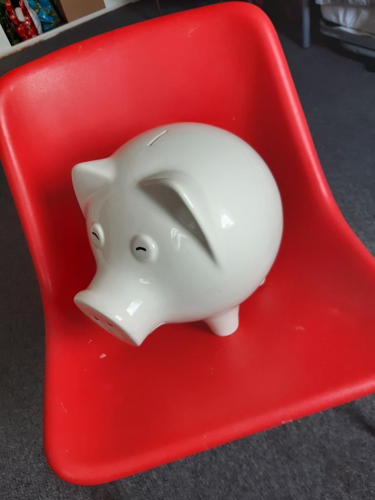 Groot Porseleinen Spaarvarken - Leuk voor op de Balie!, Ophalen of Verzenden, Gebruikt, Overige materialen, Minder dan 50 cm