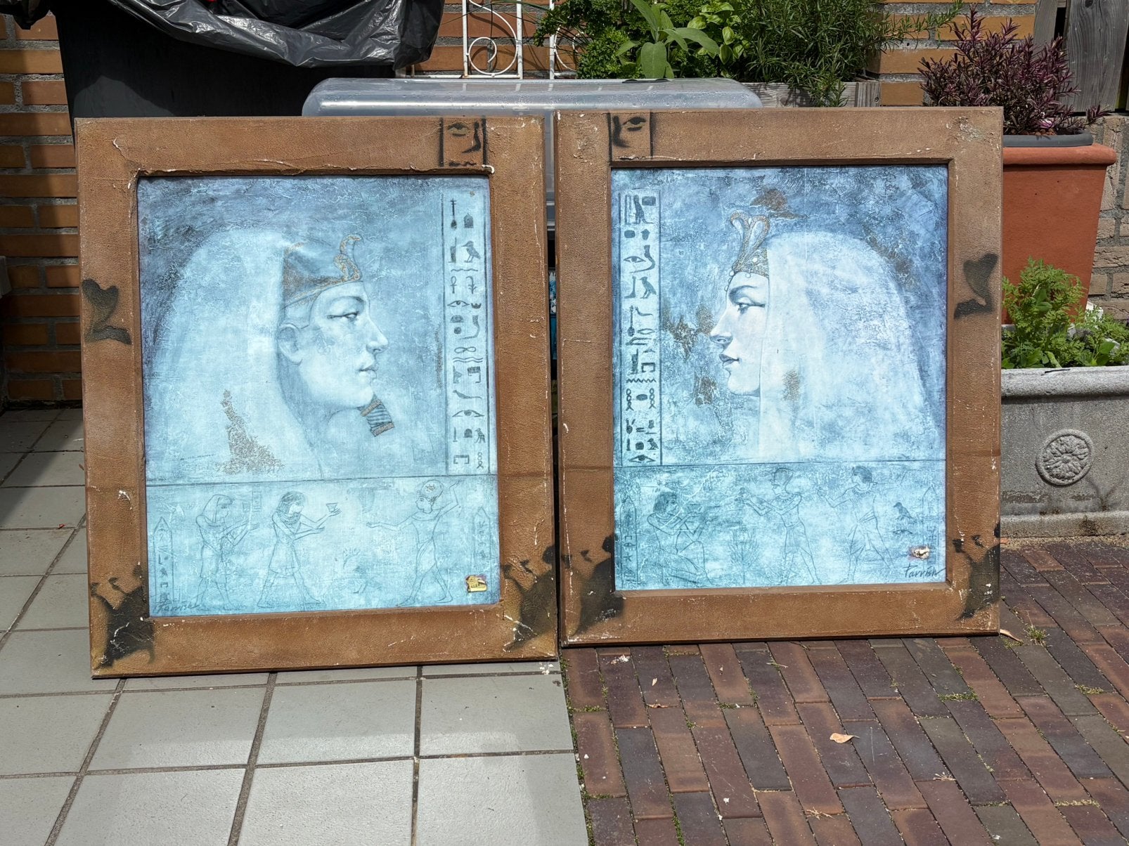 Set van 2 Egyptische kunstwerken - John Parrish, Ophalen of Verzenden