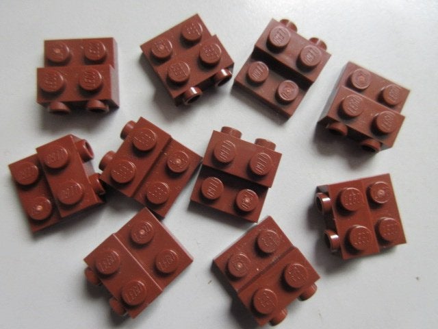 nr. 8125, 10 roodbruine plaatjes 2x2 aangepast.(99206), Ophalen of Verzenden, Zo goed als nieuw, Complete set, Lego