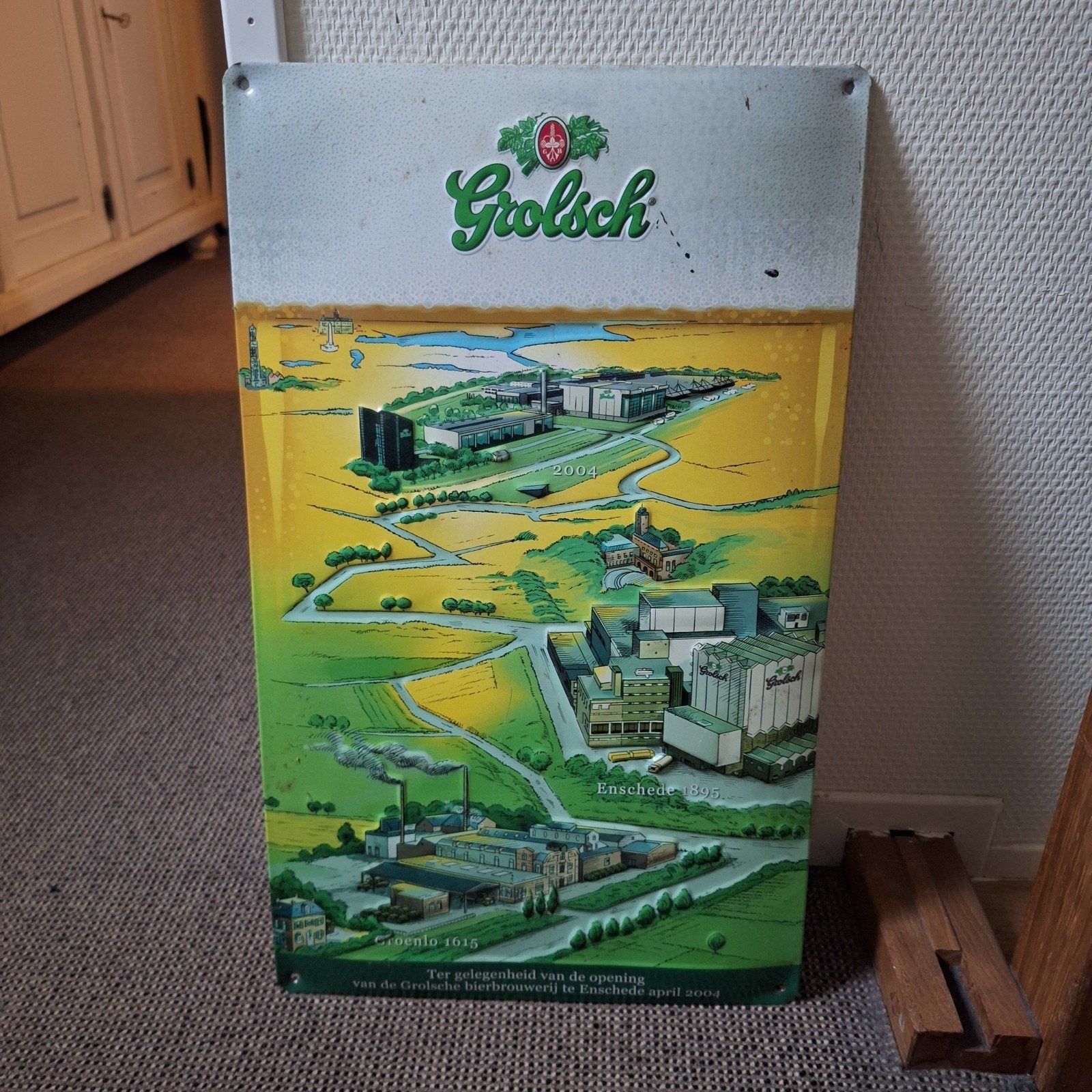 Grolsch bord, Ophalen of Verzenden, Gebruikt, Reclamebord, Plaat of Schild, Grolsch