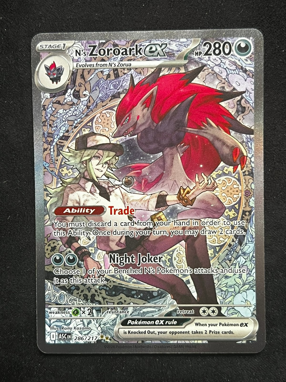 N’s Zoroark Ex Ascended Heroes, Ophalen of Verzenden, Zo goed als nieuw