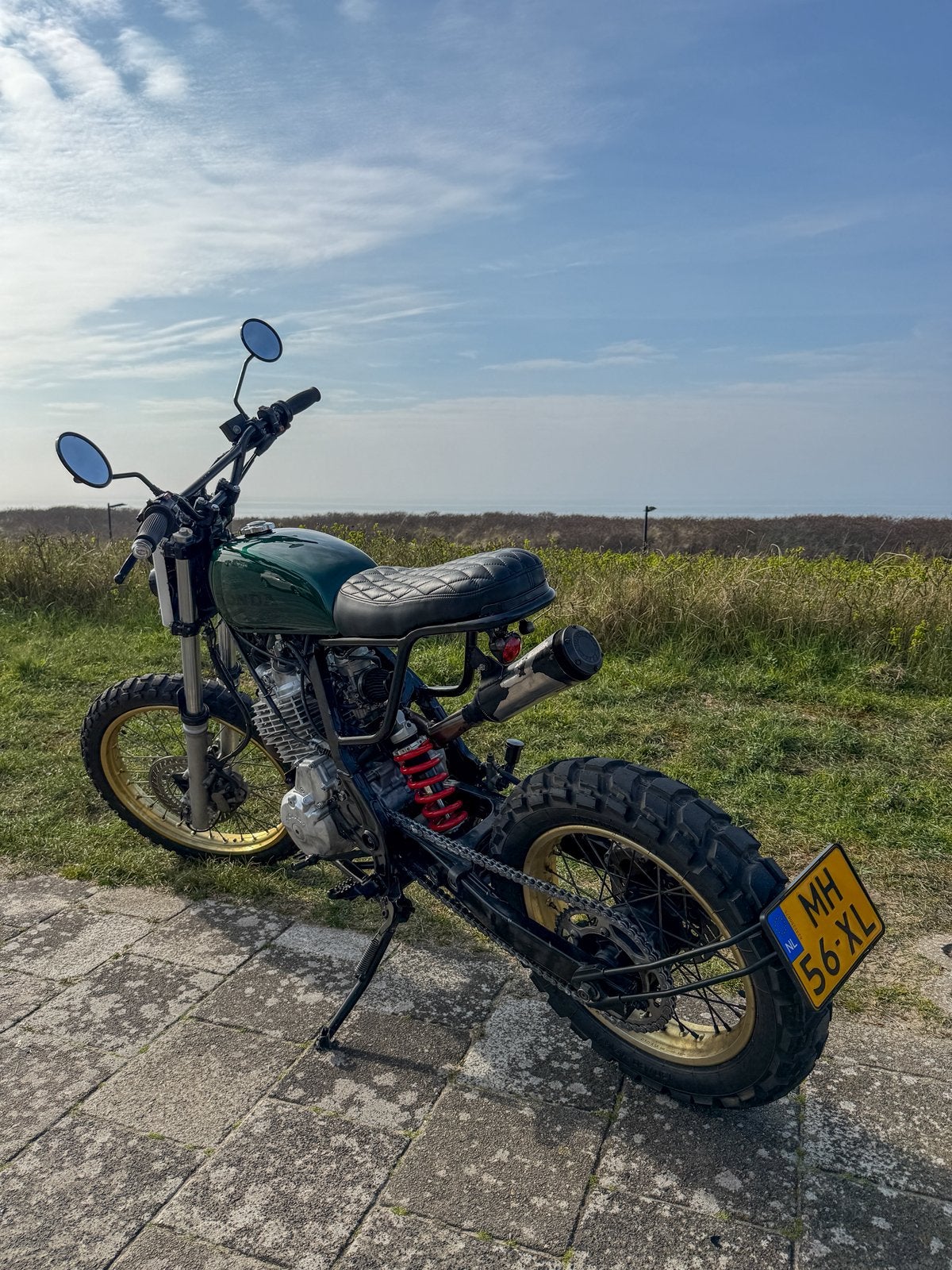 Honda NX650 Dominator – Custom Uniek | British Racing Green, Motoren, 644 cc, Particulier