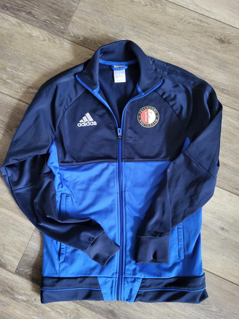 Adidas Feyenoord Trainingsjack Maat S, Blauw, Ophalen of Verzenden, Zo goed als nieuw, Adidas