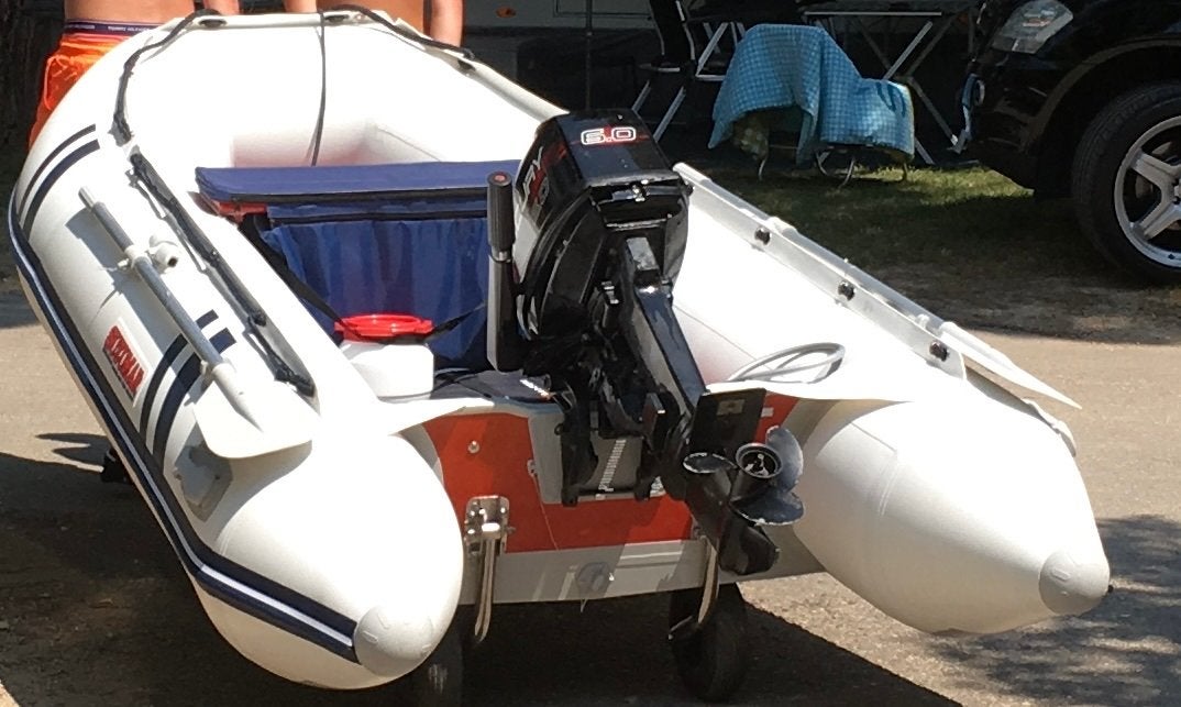 Suzumar MX-320 Opblaasboot met Mercury 10PK, aluminium bodem, Ophalen, Aluminium, Suzumar, Gebruikt