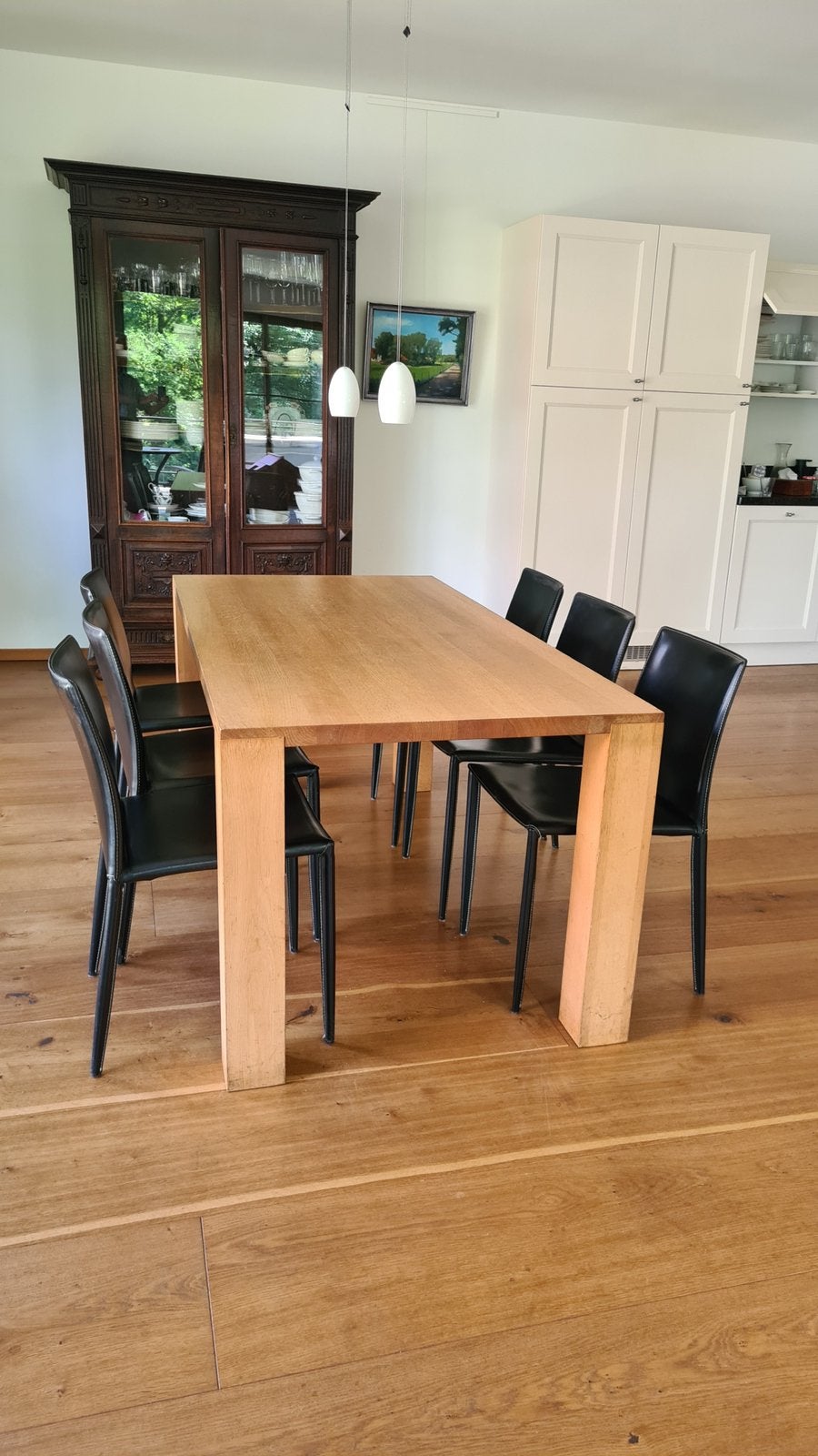 Eiken eetkamertafel te koop aangeboden, Ophalen, Gebruikt, Eikenhout, Vijf personen of meer