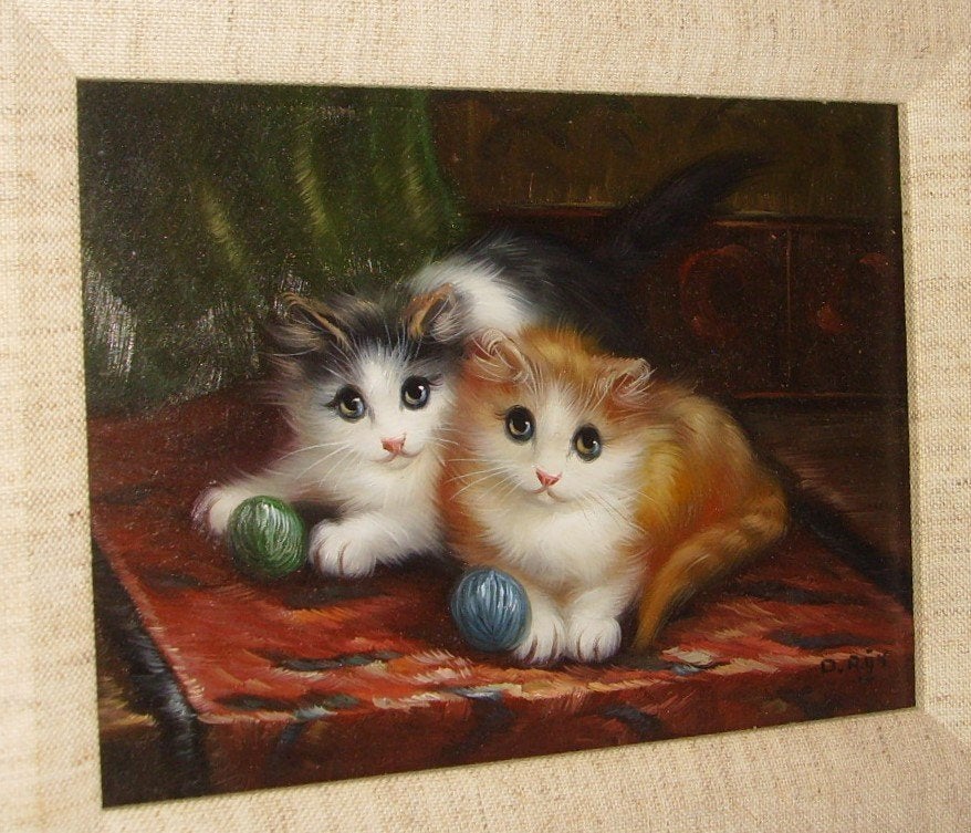 Leuk schilderijtje, olieverf op paneel, gesigneerd., Ophalen of Verzenden