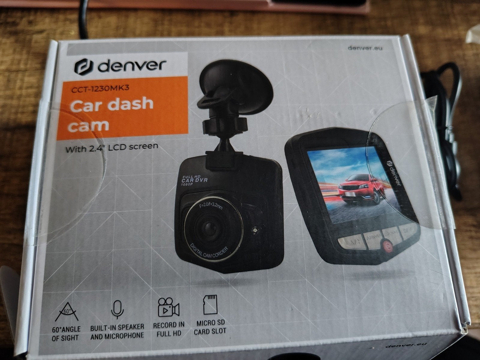 Denver CCT-1230MK3 Full HD Dashcam met 2.4" LCD Scherm, Auto diversen, Dashcams, Ophalen of Verzenden, Nieuw