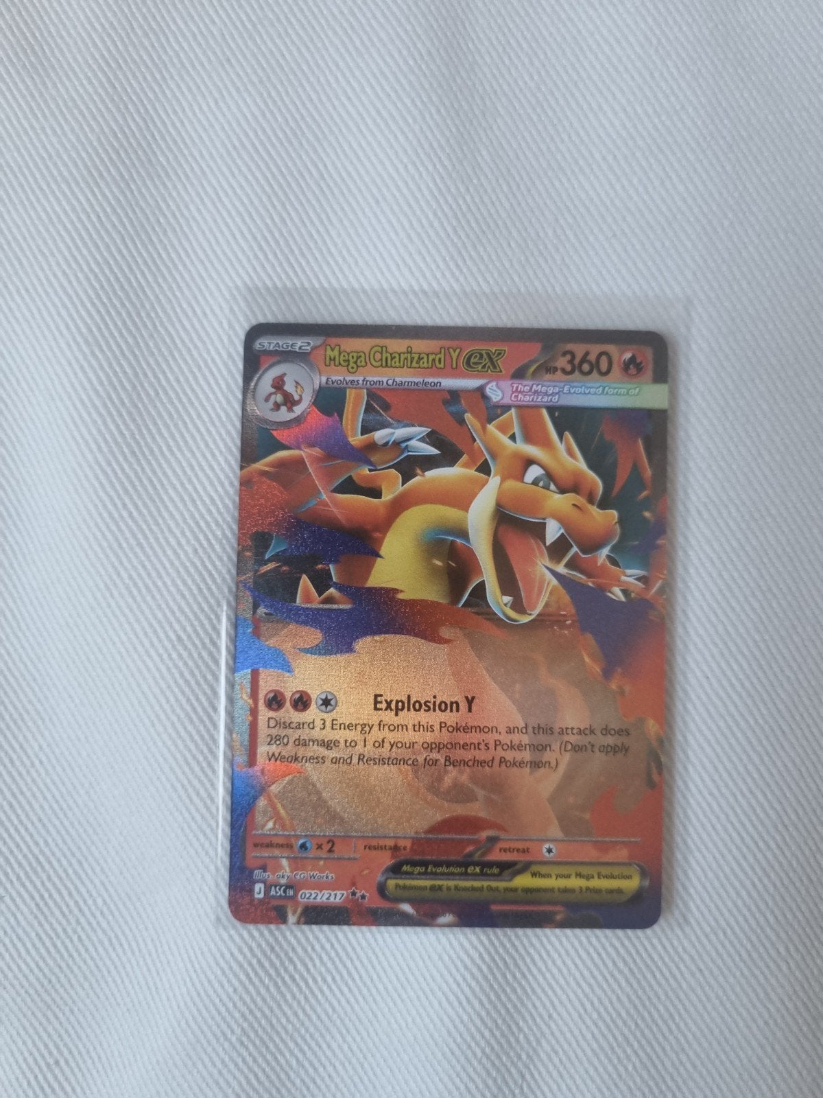 Pokemon Mega charizard Y ex, Ophalen of Verzenden, Nieuw, Losse kaart